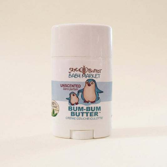 Unscented baby shea balm and lotion for delicate skin